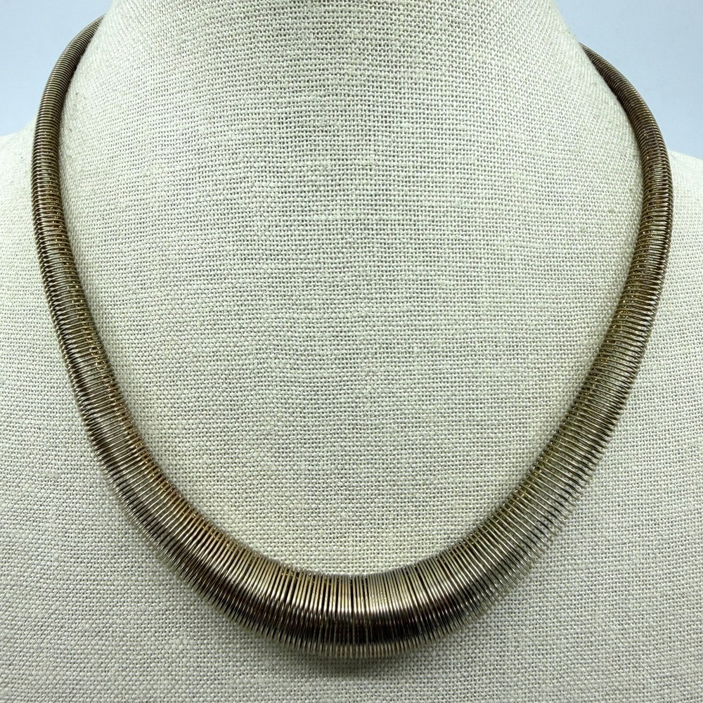 Minimalist Gold Tone Flexible Snake Chain Necklace Statement Sleek Modern Gift